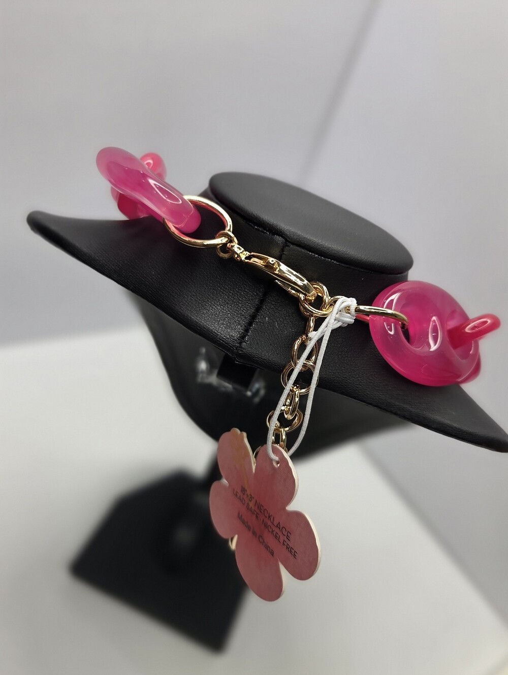 💕▪️Piper K ▪️Pink Resin 18 Inch Link Necklace - Picture 12 of 13